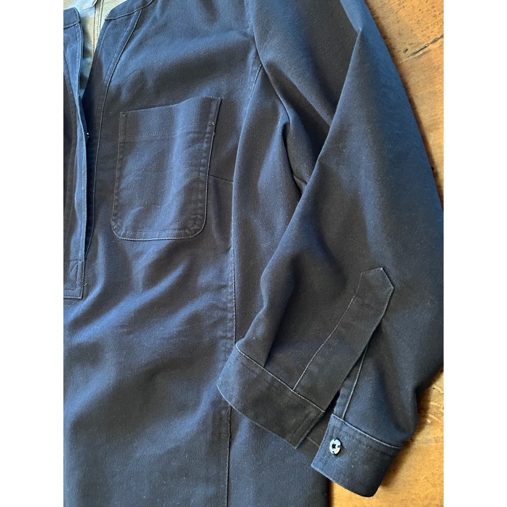 J. Jill Long Sleeve Tunic Dress Navy Blue Knee Length Stretch Utility Pockets LP - Picture 11 of 12